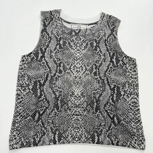 St. John Sport Knit Shell Tank in Snakeskin Python‎ Print Size P US XS